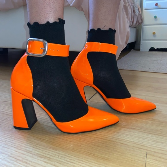 Neon orange L'Intervalle Heels size 38 - Picture 2 of 4